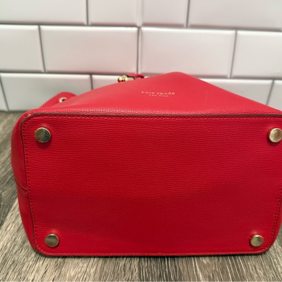Kate Spade Red Leather Bucket Bag - Picture 6 of 8